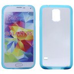 Wholesale Samsung Galaxy S5 SM-G900 Gummy Hybrid Case (Blue Clear)